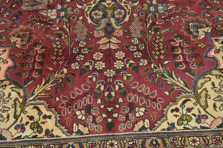 Detail image of 9' 6 x 12' 9 Hand Knotted Tabriz Persian Wool Rug