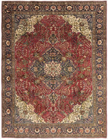 9' 6 x 12' 9 Hand Knotted Tabriz Persian Wool Rug