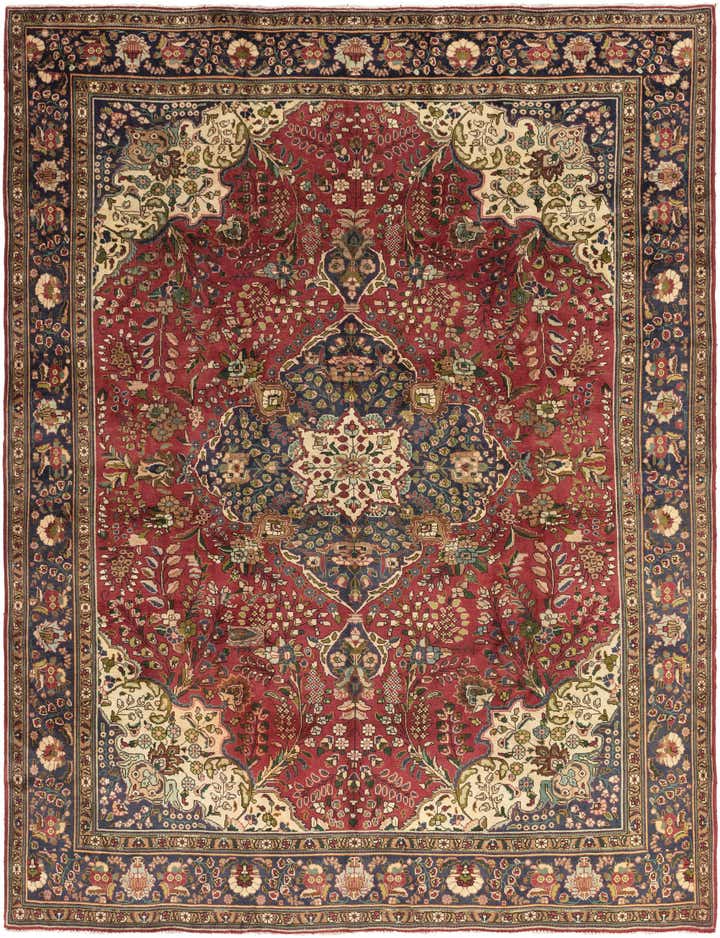 9' 6 x 12' 9 Hand Knotted Tabriz Persian Wool Rug