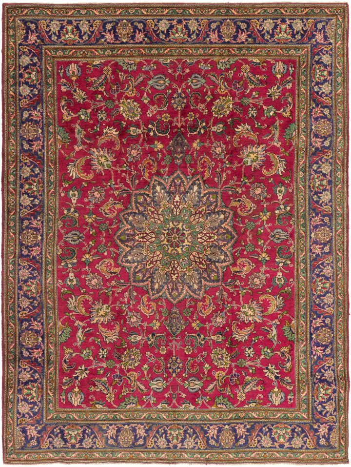 9' 10 x 13' 2 Hand Knotted Tabriz Persian Wool Rug