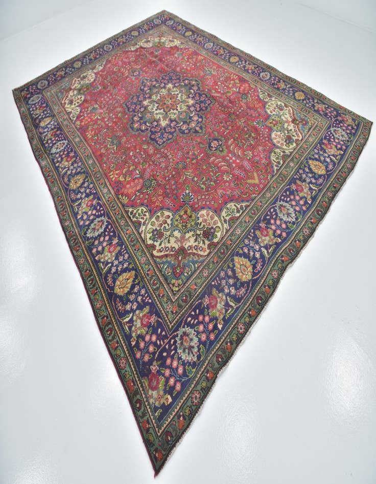 Detail image of 9' 8 x 13' Hand Knotted Tabriz Persian Wool Rug