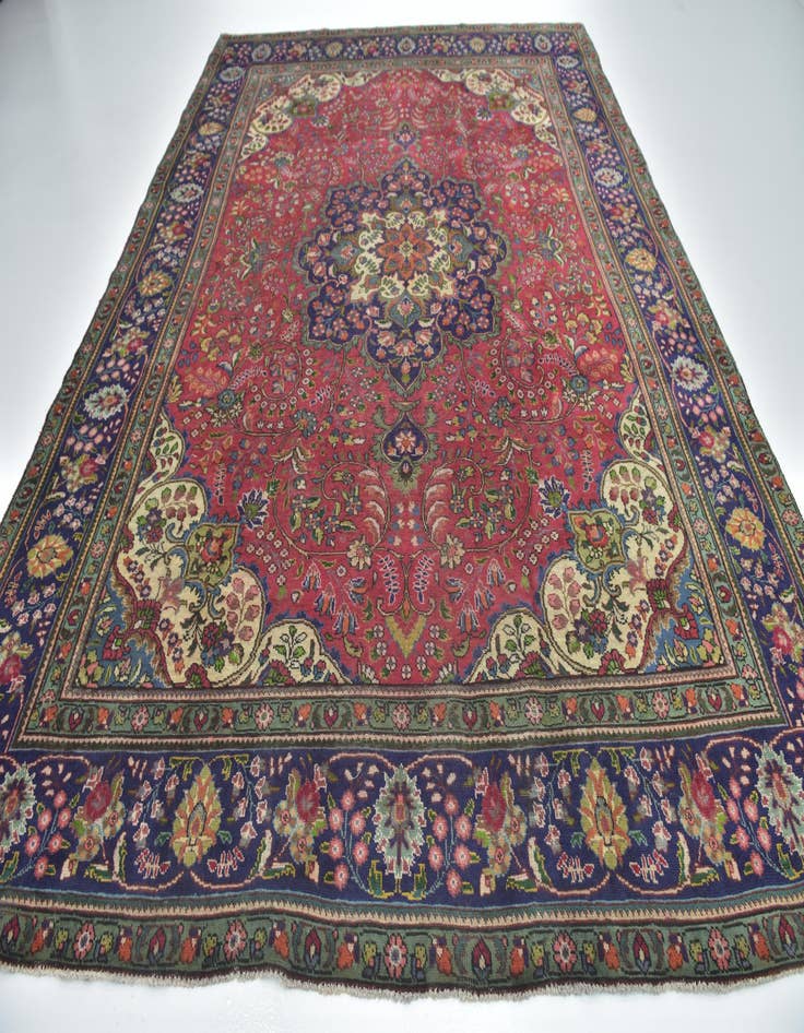 Detail image of 9' 8 x 13' Hand Knotted Tabriz Persian Wool Rug