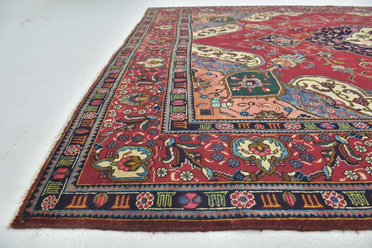 Detail image of 9' 10 x 12' 7 Hand Knotted Tabriz Persian Wool Rug