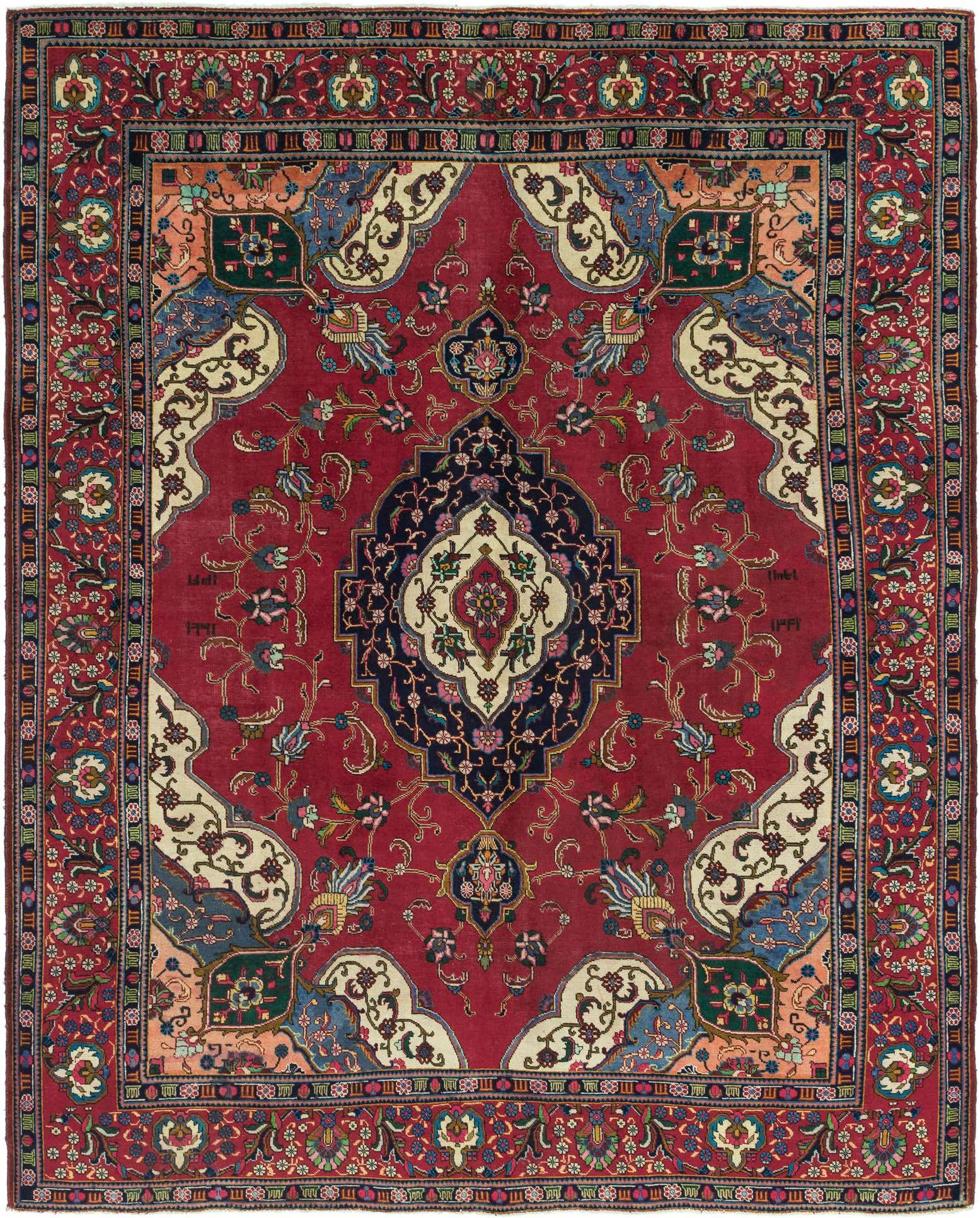 9' 10 x 12' 7 Hand Knotted Tabriz Persian Wool Rug