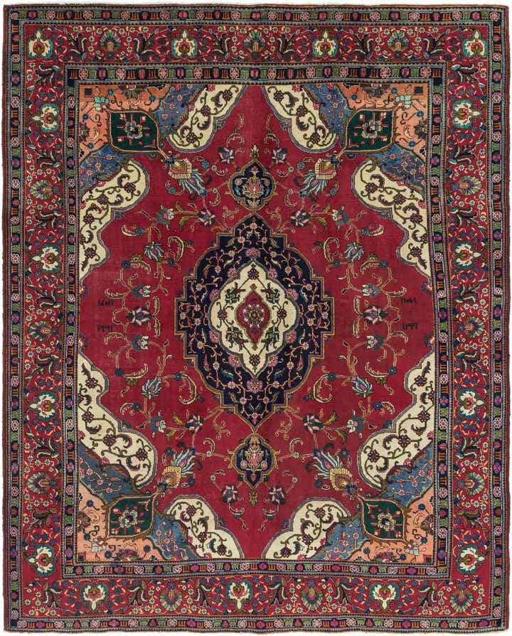 9' 10 x 12' 7 Hand Knotted Tabriz Persian Wool Rug