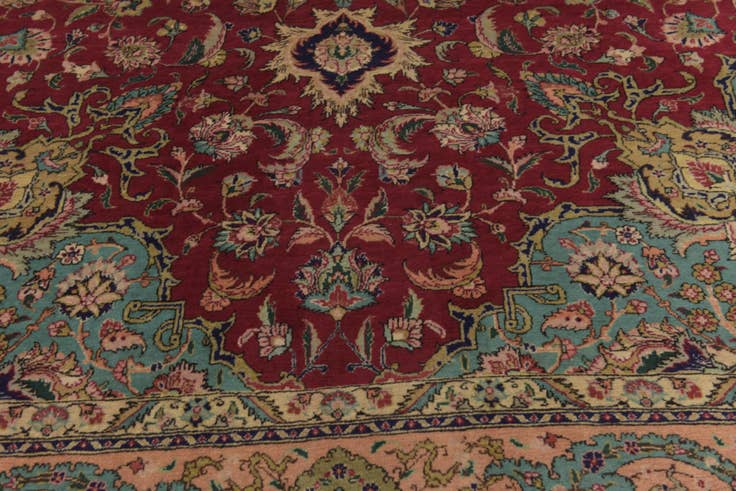 Detail image of 9' 7 x 13' 2 Hand Knotted Tabriz Persian Wool Rug