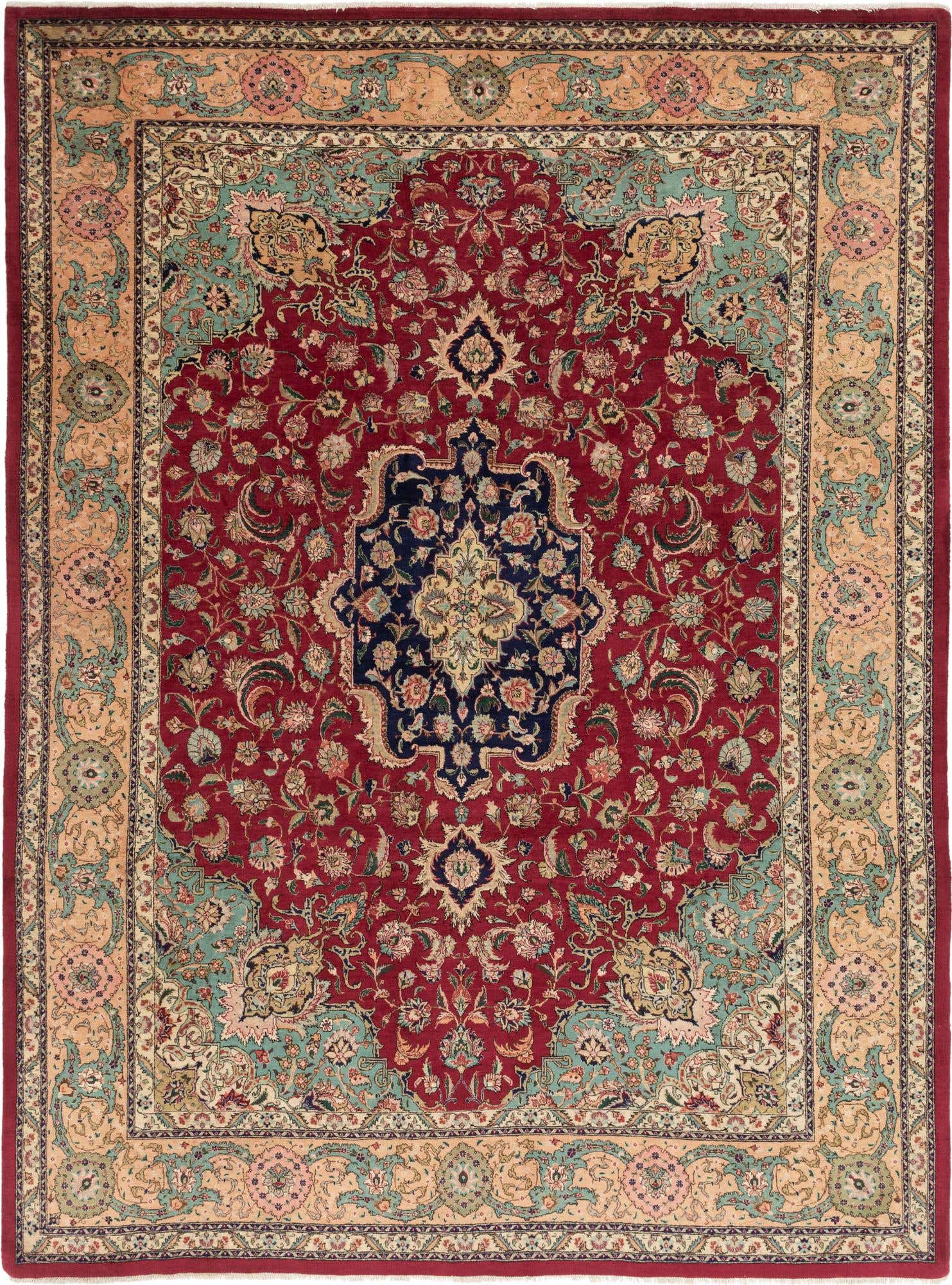 9' 7 x 13' 2 Hand Knotted Tabriz Persian Wool Rug