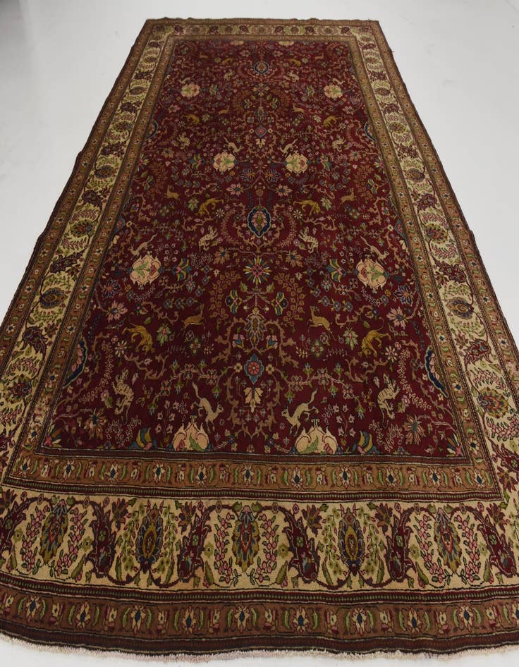 Detail image of 9' 7 x 12' 10 Hand Knotted Tabriz Persian Wool Rug