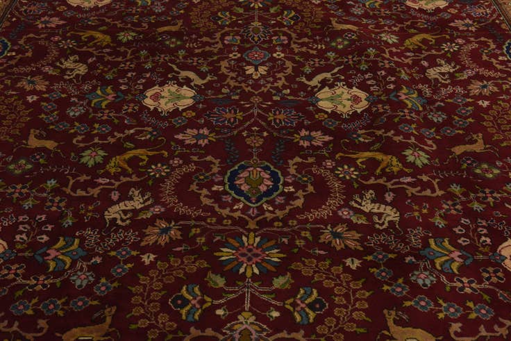 Detail image of 9' 7 x 12' 10 Hand Knotted Tabriz Persian Wool Rug