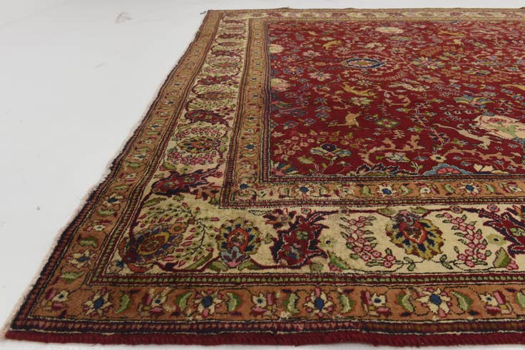 Detail image of 9' 7 x 12' 10 Hand Knotted Tabriz Persian Wool Rug
