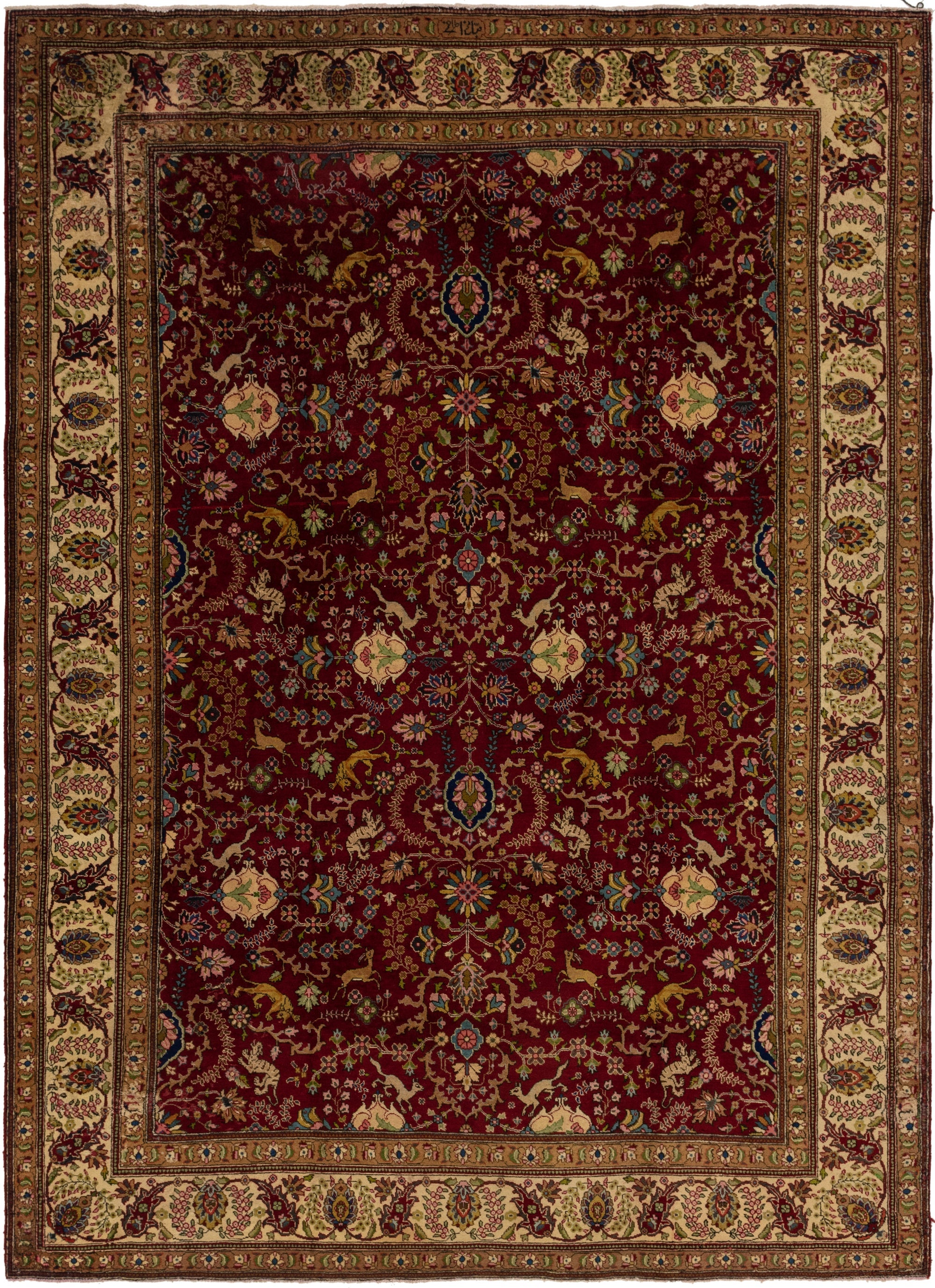 9' 7 x 12' 10 Hand Knotted Tabriz Persian Wool Rug