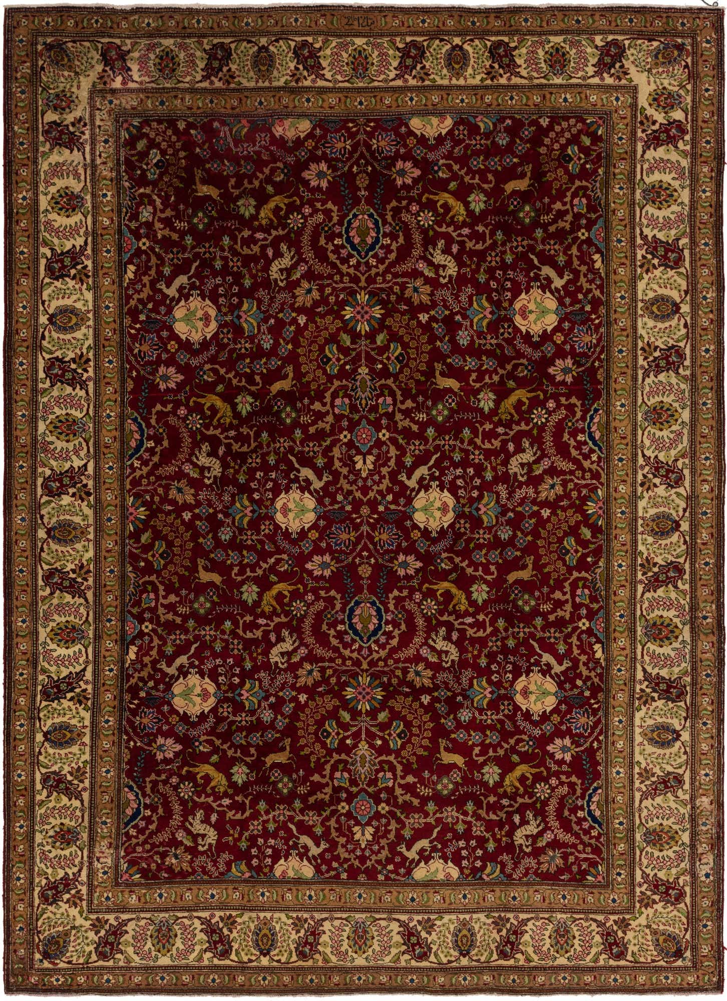 9' 7 x 12' 10 Hand Knotted Tabriz Persian Wool Rug