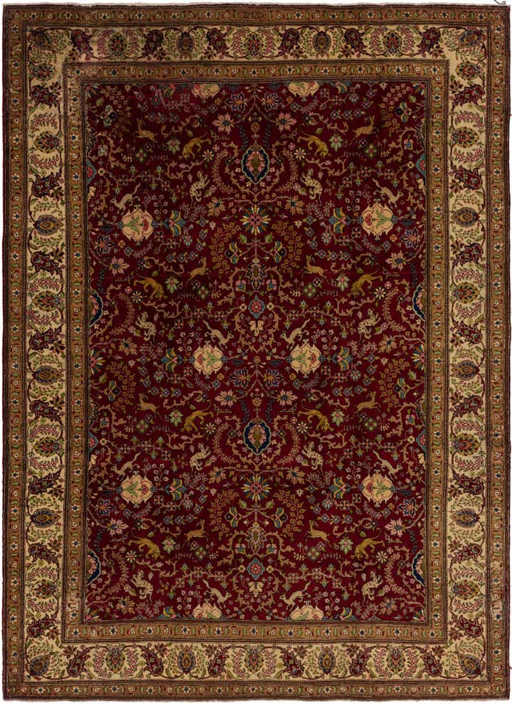 9' 7 x 12' 10 Hand Knotted Tabriz Persian Wool Rug