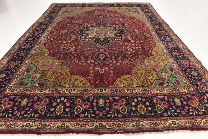 10' x 12' 9 Hand Knotted Tabriz Persian Wool Rug