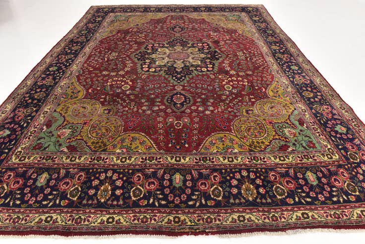 Detail image of 10' x 12' 9 Hand Knotted Tabriz Persian Wool Rug