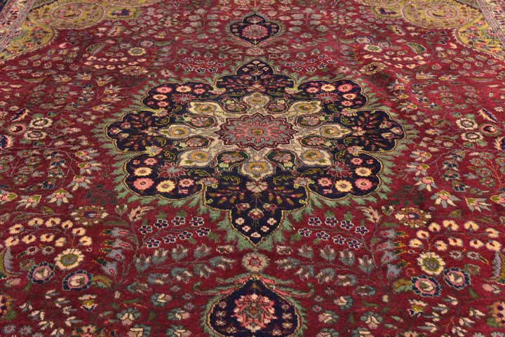 10' x 12' 9 Hand Knotted Tabriz Persian Wool Rug