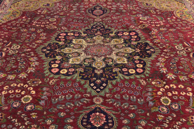 Detail image of 10' x 12' 9 Hand Knotted Tabriz Persian Wool Rug