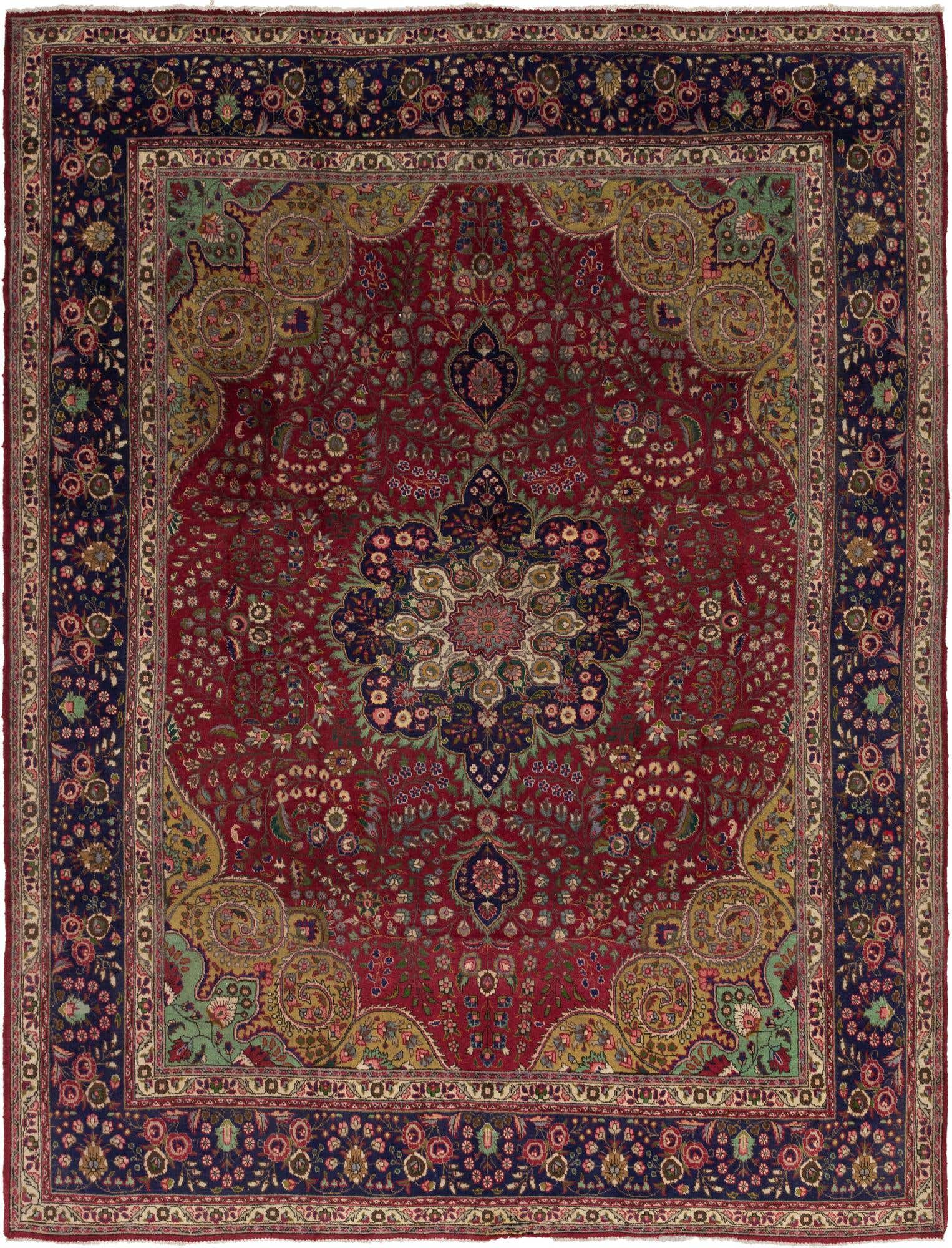 10' x 12' 9 Hand Knotted Tabriz Persian Wool Rug