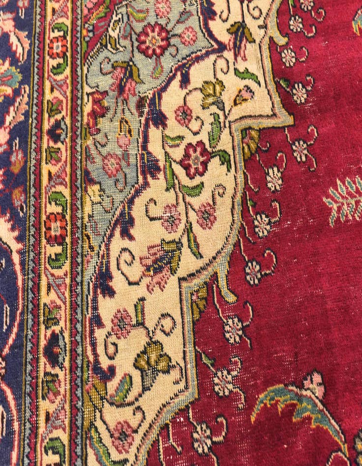 Detail image of 9' 8 x 13'  Hand Knotted Tabriz Persian Wool Rug