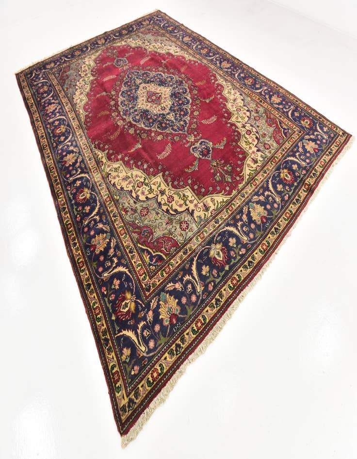 Detail image of 9' 8 x 13'  Hand Knotted Tabriz Persian Wool Rug