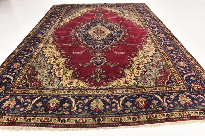 9' 8 x 13' Hand Knotted Tabriz Persian Wool Rug