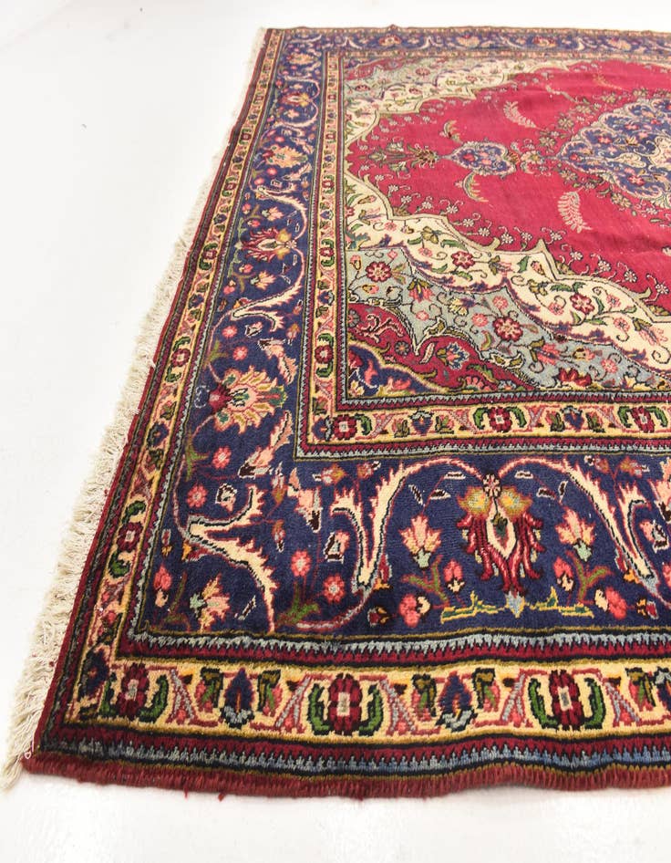 Detail image of 9' 8 x 13'  Hand Knotted Tabriz Persian Wool Rug