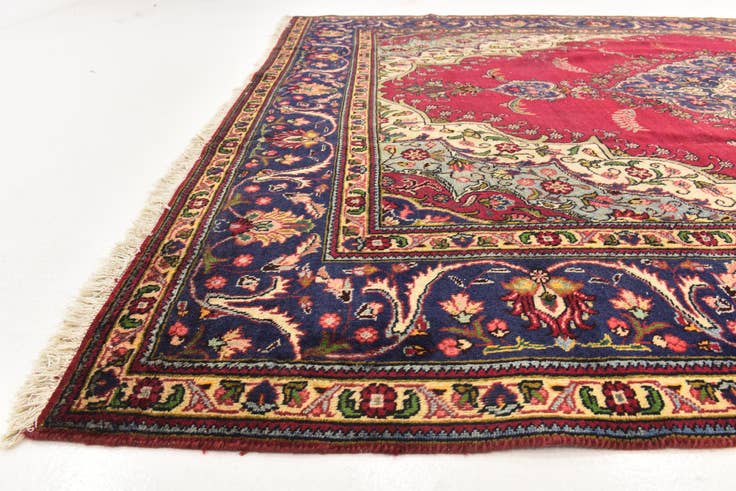 Detail image of 9' 8 x 13' Hand Knotted Tabriz Persian Wool Rug