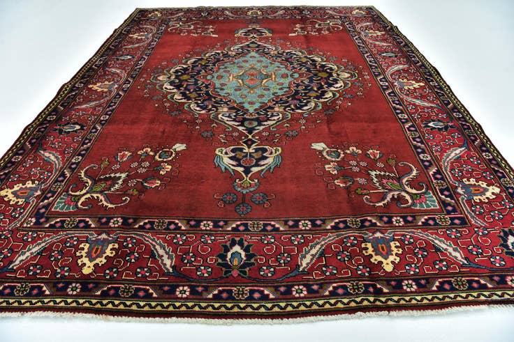 Detail image of 9' 10 x 12' 9 Hand Knotted Tabriz Persian Wool Rug