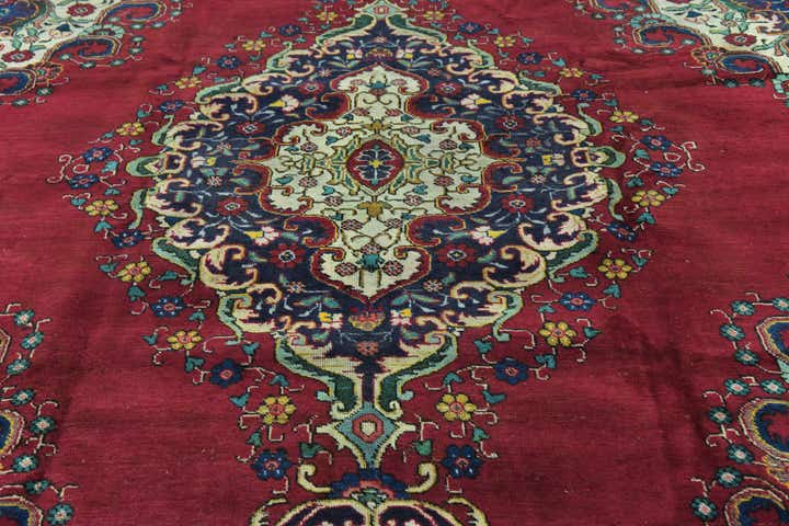 9' 7 x 12' 6 Hand Knotted Tabriz Persian Wool Rug