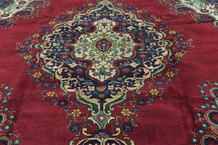 Detail image of 9' 7 x 12' 6 Hand Knotted Tabriz Persian Wool Rug