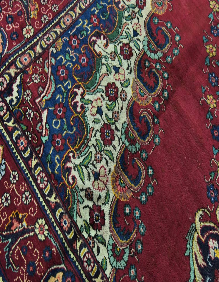 Detail image of 9' 7 x 12' 6 Hand Knotted Tabriz Persian Wool Rug