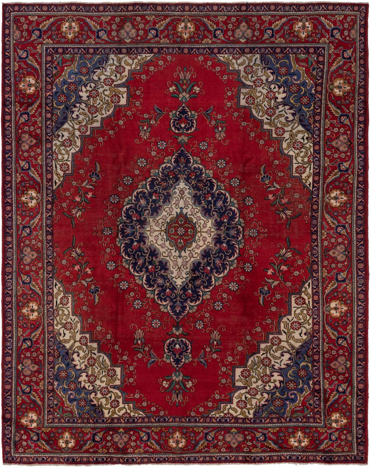 9' 10 x 13' Hand Knotted Tabriz Persian Wool Rug