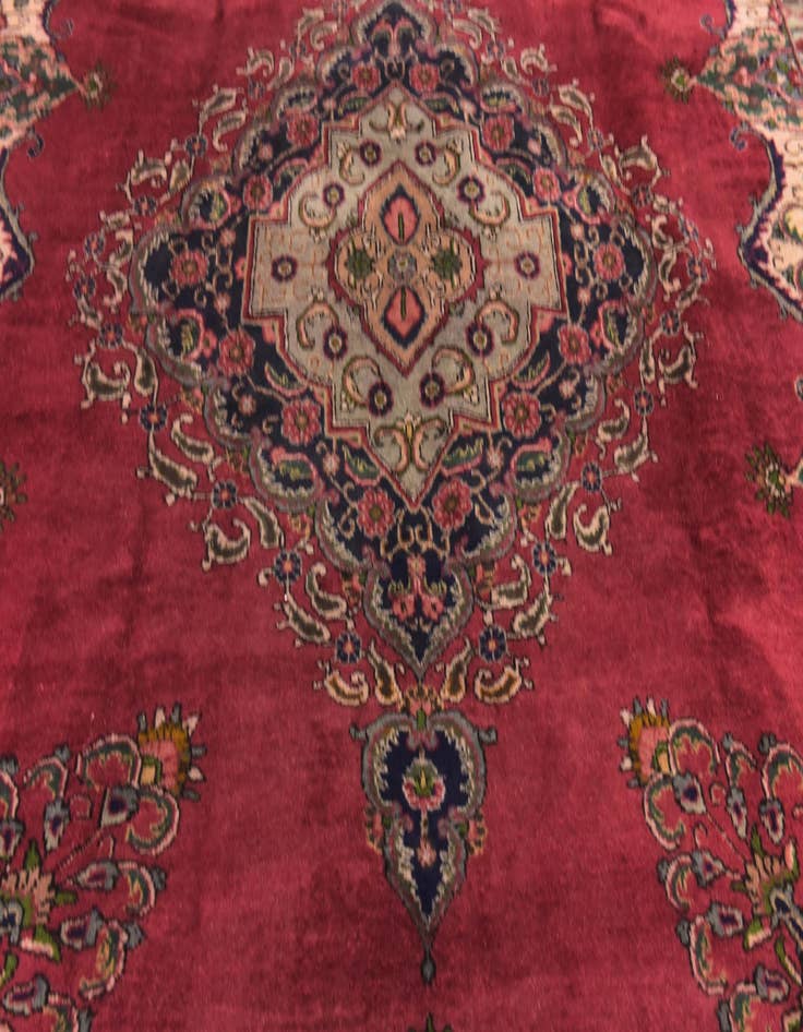Detail image of 9' 4 x 12' 5 Hand Knotted Tabriz Persian Wool Rug