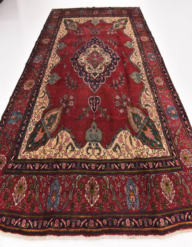 Detail image of 9' 7 x 12' 8 Hand Knotted Tabriz Persian Wool Rug