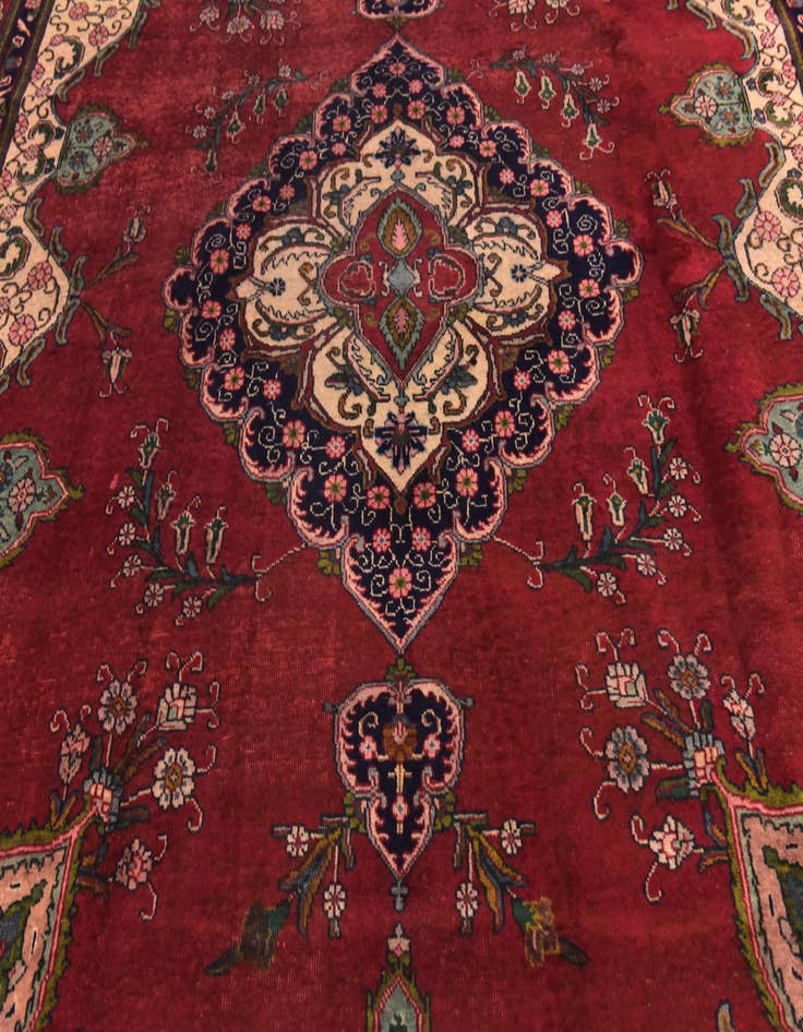 Detail image of 9' 7 x 12' 8 Hand Knotted Tabriz Persian Wool Rug