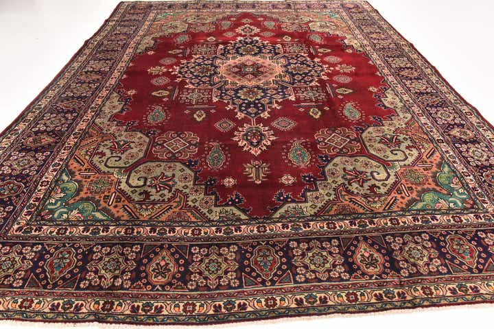 10' x 12' 9 Hand Knotted Tabriz Persian Wool Rug