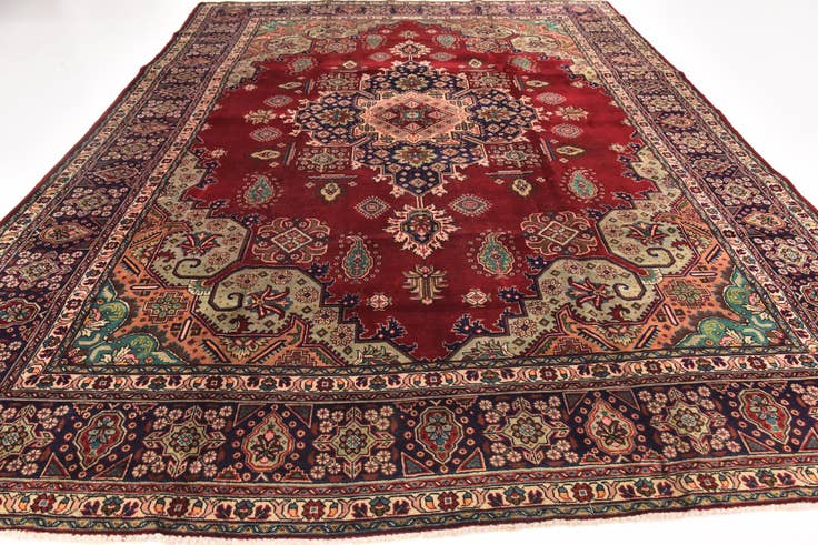 Detail image of 10' x 12' 9 Hand Knotted Tabriz Persian Wool Rug