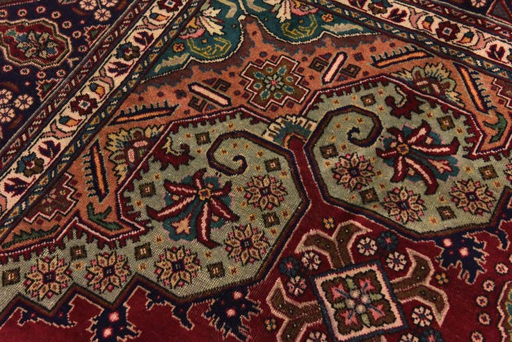 Detail image of 10' x 12' 9 Hand Knotted Tabriz Persian Wool Rug