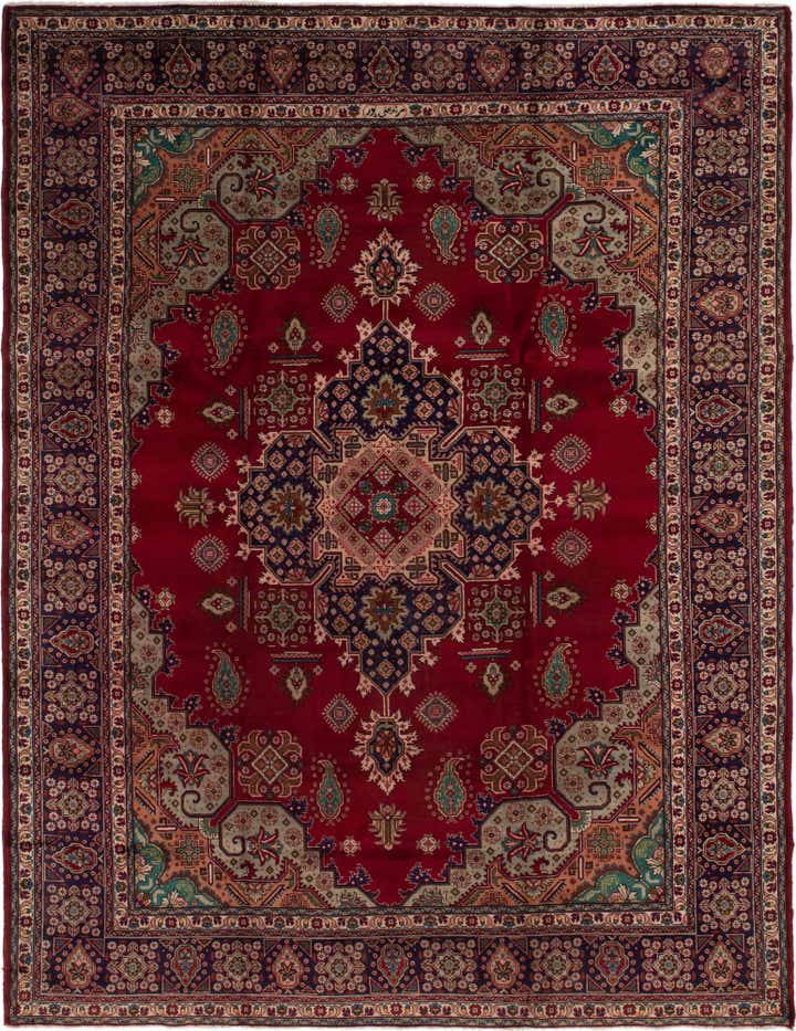 10' x 12' 9 Hand Knotted Tabriz Persian Wool Rug