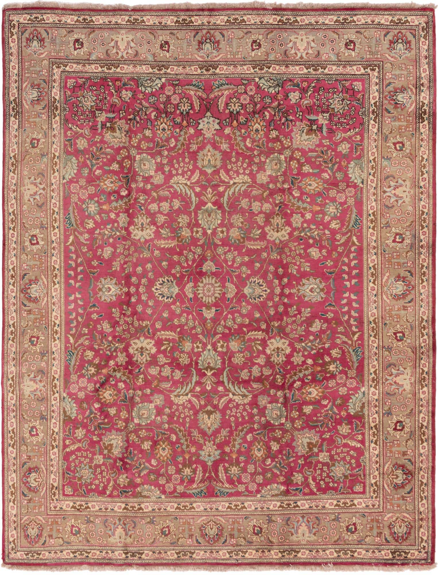 9' 10 x 12' 10 Hand Knotted Tabriz Persian Wool Rug