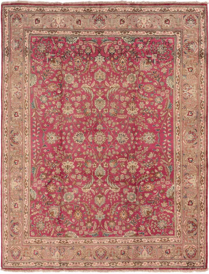 9' 10 x 12' 10 Hand Knotted Tabriz Persian Wool Rug