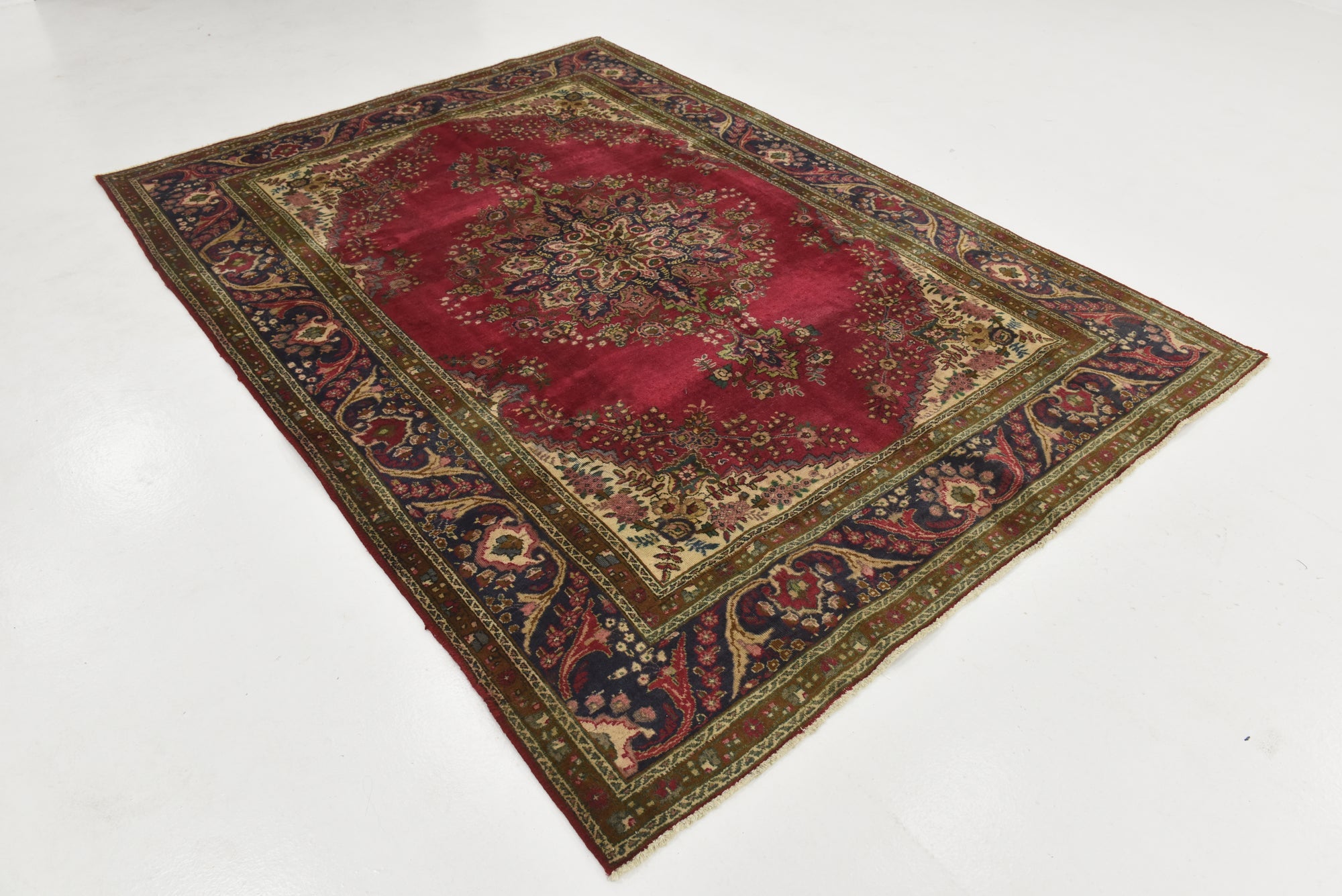 7' x 9' 6 Hand Knotted Tabriz Persian Wool Rug
