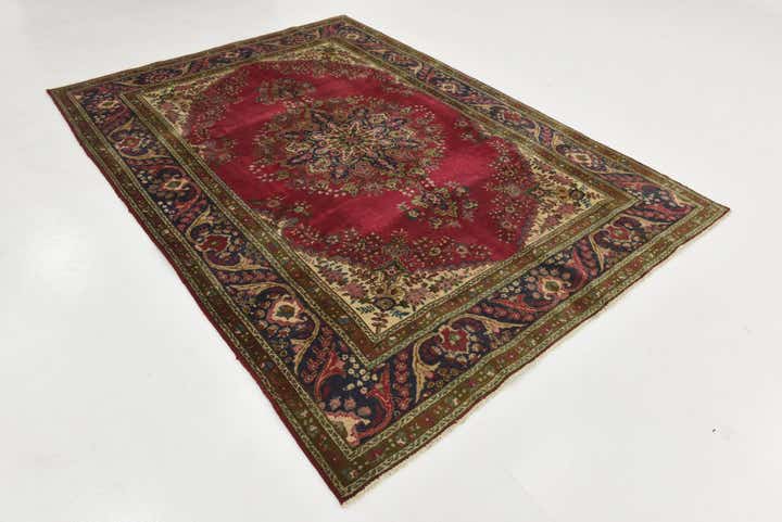 7' x 9' 6 Hand Knotted Tabriz Persian Wool Rug
