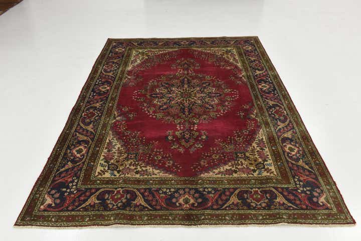 7' x 9' 6 Hand Knotted Tabriz Persian Wool Rug