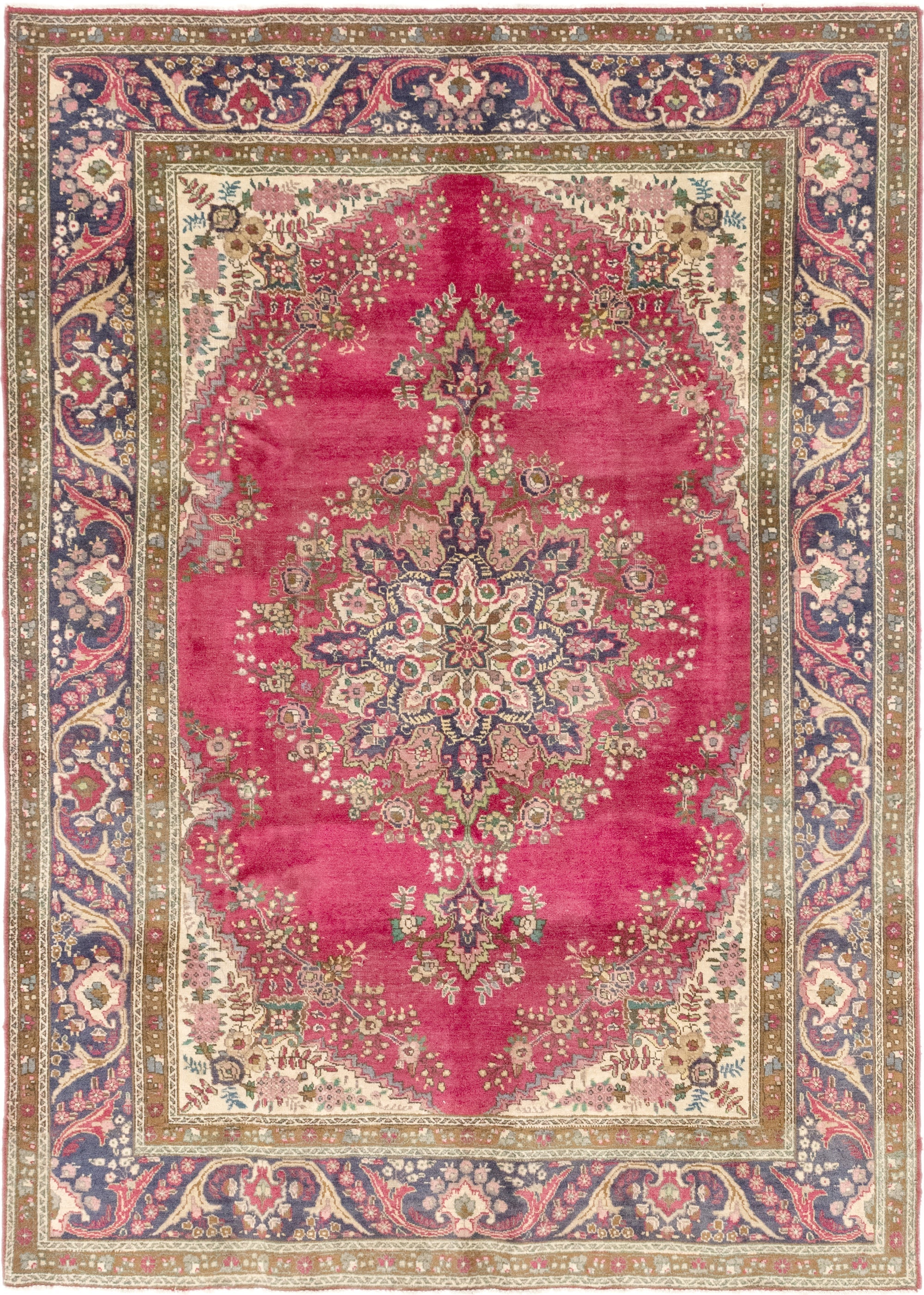 7' x 9' 6 Hand Knotted Tabriz Persian Wool Rug