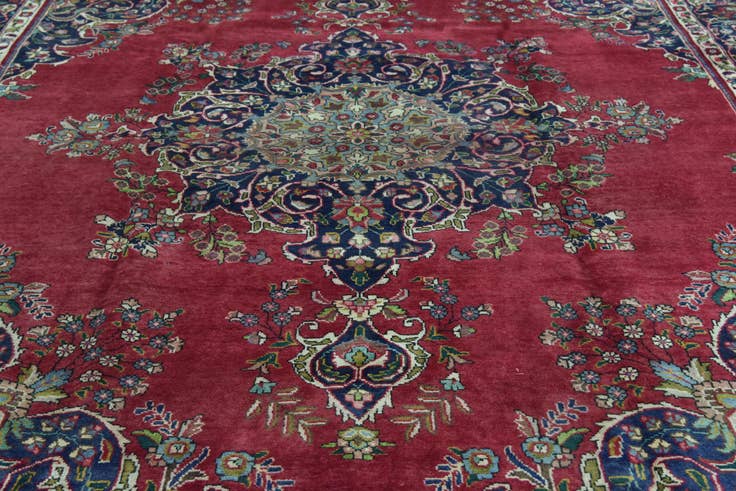 Detail image of 9' 9 x 13' Hand Knotted Tabriz Persian Wool Rug
