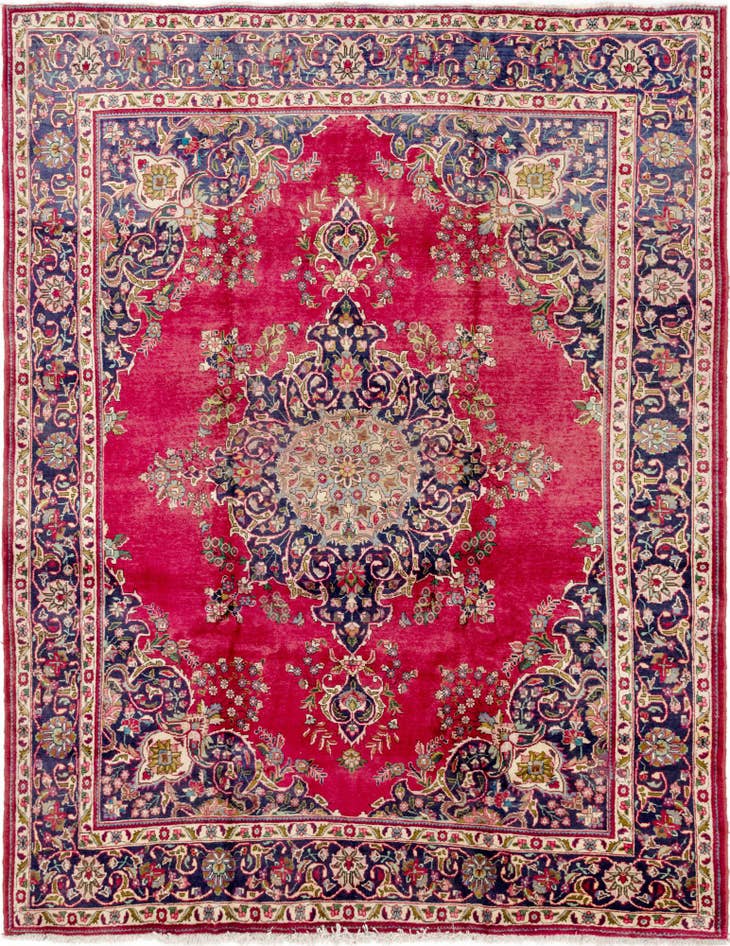 Detail image of 9' 9 x 13' Hand Knotted Tabriz Persian Wool Rug