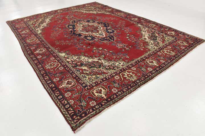 9' 8 x 12' 8 Hand Knotted Tabriz Persian Wool Rug