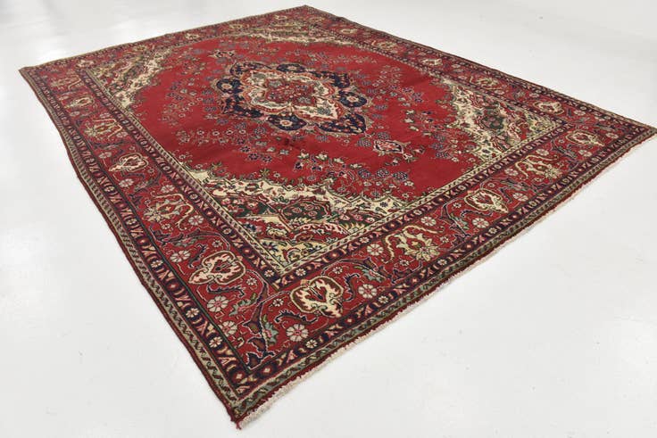 Detail image of 9' 8 x 12' 8 Hand Knotted Tabriz Persian Wool Rug
