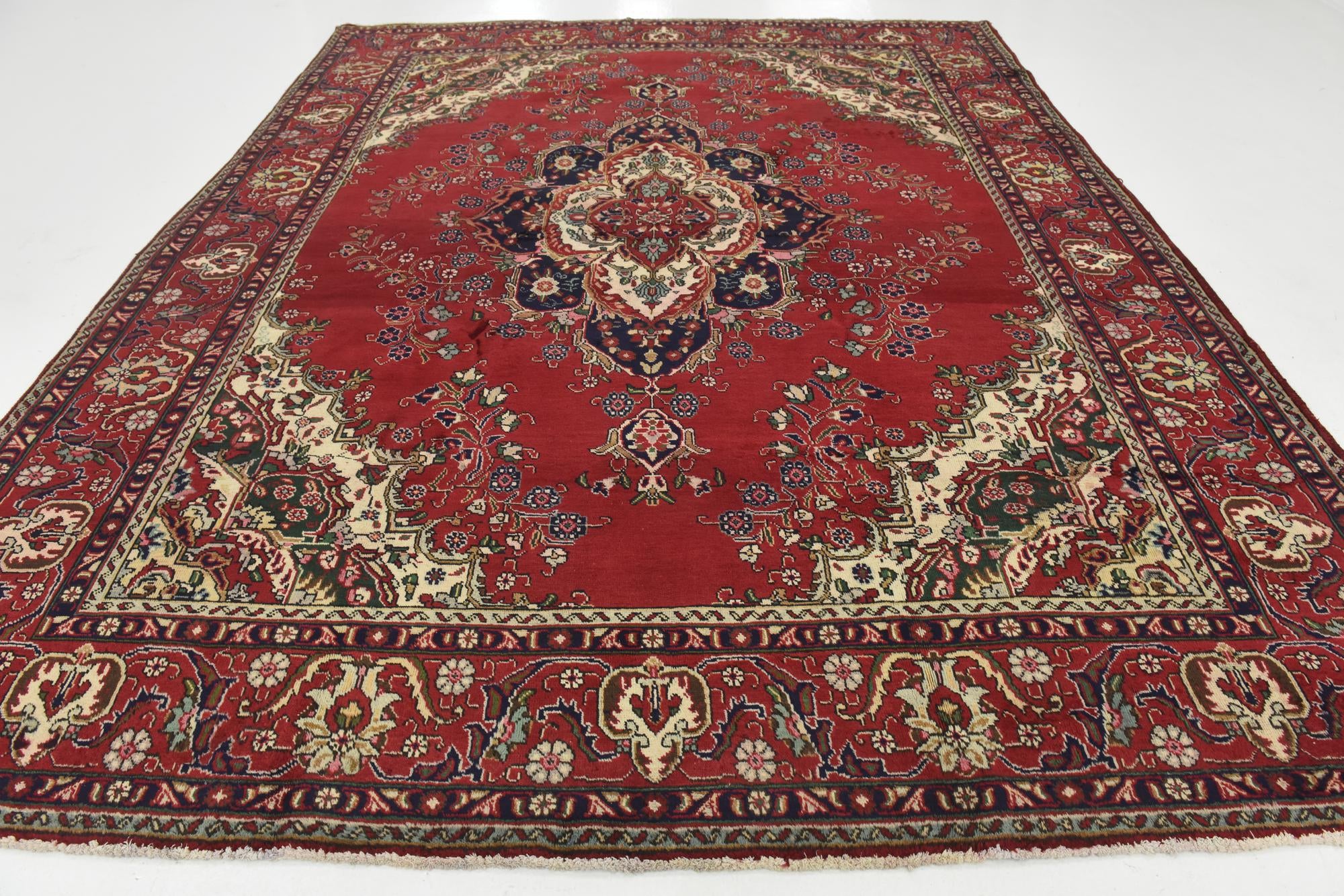 9' 8 x 12' 8 Hand Knotted Tabriz Persian Wool Rug